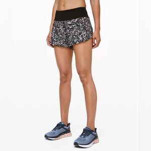 Lululemon Athletica Black Floral Athletic Shorts